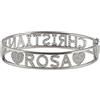 FADA GIOIELLI Bracciale Rigido Acciaio con scritta Nome ricoperta di Strass Brillantissimi Bracciale a Manetta Donna Chiusura a Molla Idea Regalo (Argento)