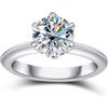 AOMEKASO Anello Donna-2CT Anello in Moissanite-con Certificato GRA,Design Sei Griffe ad Anello Semplice,Argento Sterling 925,Colore D,Purezza VVS1,Taglio al Plasma,Adatto per:Quotidiano/Appuntamento/Matrimonio
