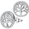 Lydreewam Albero della Vita Orecchini Donna Argento Sterling 925 con Scatola Regalo, Diametro 10mm
