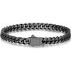 Bandmax Bracciale Uomo a Catena Cubana Minimalista Larghezza 5 MM Lunghezza 19 CM Braccialetto in Acciaio Inossidabile Placcato in Nero Gioielli Stile Hip Hop Punk per Uomini Ragazzi