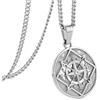 murtoo Collana da uomo con ciondolo a bussola, catena moneta, gioiello unisex argento o oro, idea regalo per donna e uomo, 60cm, Acciaio inossidabile, Senza Gemme