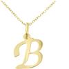 forme di Lucchetta - Collana d'Oro Donna, Ciondolo Lettera Iniziale Nome B in Oro Giallo 9 carati - Catenina d'oro 45cm, Gioiello Made in Italy, XD8609-FZ25
