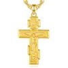 INFUSEU Crocifisso Collana Da Uomo, Ciondolo Argento 925 18k Oro Gesù Ortodosso Gioielli Cattolici Protezione Religiosa per Uomini Donne