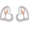 YFN Sport - Orecchini 925 in argento Sterling, orecchini hobby a forma di cuore, gioiello regalo per donne sportive, normale, Argento sterling, Zirconia cubica