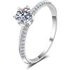 StarGems® Anello a sei punte Simplism 0.5ct Moissanite 925 argento placcato platino RX039-0.5ct-15 1/4