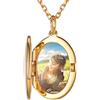 SILVERCUTE Collana Donna Argento 925 con Foto Personalizzata Ciondolo Portafoto Medaglione Ovale Placcato Oro 18K Collana Personalizzata con Foto + Incisione, Idee Regalo Gioielli Donna