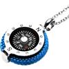 amorili Collana con bussola ciondolo in acciaio (blu)