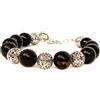 Bernstein by Kindl Bracciale in ambra in argento 925 con vere sfere di ambra baltica (marrone scuro-nero), misura 17 - 19 cm, bracciale ambra sfere diametro 10,5 mm in argento 925, bracciale da donna, 17-19, Pietra