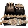 Tmboryuu Lussuoso set da sposa placcato in oro per la sposa con cintura, spilla, orecchini, musulmani, arabi, eventi culturali, raccolta, accessori, catena caftano