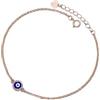 PERIMADE Cavigliera da donna, impermeabile, in argento Sterling 925 massiccio, con occhio blu portafortuna, placcata in oro, regolabile, gioiello da spiaggia per lei, Argento sterling, Non pietra
