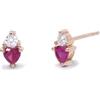 MABINA GIOIELLI - Orecchini Donna - Orecchini rosati a lobo con rubini sintetici taglio cuore e zircone - 563548