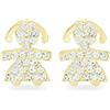 inSCINTILLE Orecchini Donna con Bebè e Pavè di Strass (Bimba - Oro Giallo)
