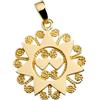 Giuseppe Di Rienzo Gioielli Di Rienzo Giuseppe Gioielli Ciondolo Presentosa dʼAbruzzo con Due Cuori | Argento 925‰ laminato in Oro Giallo