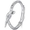 Lllunimon Anello in argento S925 con serpente intrecciato, lavorazione a specchio, gioiello semplice e misterioso. Indossabile quotidianamente, regalo per lei.