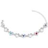 Jeweidea Bracciale da Donna Personalizzato con Nome Bracciale Cuore con Incisione Pietra Portafortuna per Mamma Nonna Regalo Donna Compleanno (5 Pietra)