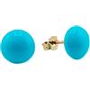 gioiellitaly Orecchini donna turchese Orecchini bottone turchese agglomerato mezze sfere chiusura argento 925 dorato perno e farfallina gioiello artigianale donna ragazza