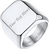 Bestyle Anello da Uomo Personalizzabile in Acciaio Inossidabile Argento Anelli Personalizzabili Anelli Acciaio Ragazzo Taglia 22