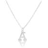 PERORNO Collana con iniziale M in argento Sterling 925, catenina da 45 cm, ciondolo con lettera, regalo, 12.0 Milimetros, Argento sterling, Diamante
