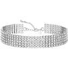Zealmer Collana Girocollo con Strass in Stile Bohémien, Argento, Diamanti Scintillanti, Strass in Cristallo, Collana con Glitter, Gioielli Placcati in Oro, Regali per Donne, Matrimonio, Da Sposa, Da