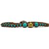 Samsara Cavigliera Tibetana Shamballa, Realizzata in Pietre per l'Estate, Comoda Pratica e Resistente, Cavigliere Regolabili Donna (TURCHESE CELESTE filo marrone)