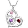 kaululu Collana Argento da Donna 925 Personalizzata Collana Cuore con Incisione Nome Regali per Mamma Nonna Donna Regalo di Compleanno (B-Nomi 3)
