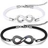 kaululu Braccialetti Personalizzati per Coppie con Nomi Iniziali per Uomo Donna, Braccialetti Infiniti Magnete per Lui Lei Fidanzati, Regali Anniversario San Valentino (B)