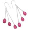 Silver Palace Orecchini pendenti da donna in argento Sterling 925 con pietra preziosa naturale, Small, Metallo Gemma, rubino pera