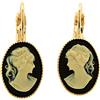 Mokilu' - Gioielli - Orecchini Vintage - Donna - Ottone dorato 24kt - Cammeo