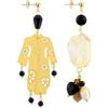 LEBOLE MAISON ORECCHINI KIN & STONE KIMONO PICCOLO PIETRA NERO