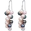 Valero Pearls Orechinni pendenti da Donna in Argento Sterling 925 con rodio con Perle coltivate d'acqua dolce bianco crema lila giada 60200133