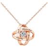Kiddo Sky Collana Eterna Personalizzata per Lei, con Incisione Fino a 4 Nomi, Collana con Nodo D'amore in Argento Sterling 925 con Zirconi Cubici, Regali per la Festa della Mamma (Oro rosa)