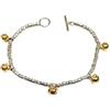 Generic BRACCIALE CAMPANELLE DA DONNA IN ARGENTO 925 CON CAMPANELLE DORATE