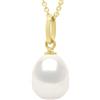 PEARLS & COLORS - Ciondolo in Oro di perle coltivate d'Acqua Dolce 8-9 mm - Qualità AAA+ - Catena in omaggio - Gioiello da donna