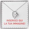 Bramart Collana Donna con Dedica Personalizzabile, Finitura in Oro Bianco o Rosa, Argento - Idee Regali per lei - Compleanno, Natale - Cofanetto con DEDICA incluso (1 Cuore Personalizzabile 1)