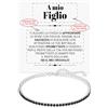 Bramart Bracciale Tennis Uomo Personalizzabile con Pietre di Zirconia Cubica Idea regalo Compleanno per lui Finitura in Oro Bianco Argento 925 Natale - Cofanetto con DEDICA incluso (Brac Tennis - Figlio Pers)