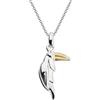 Dew 9011GD Collana con ciondolo a forma di tucano in 3D, in argento Sterling e con placcatura in oro a 14 carati, da 45,7 cm