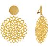 Schmuck Les Poulettes LES POULETTES BIJOUX - Orecchini Clip Ottone Dorato Disco Spazzolato e Mandala