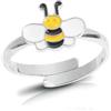 gioiellitaly Anello da bambina regolabile in Argento 925 con ape smalto multicolor gioielli bimba Made in Italy con astuccio