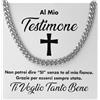 Bramart Collana Cubana Uomo Testimone idea regalo compleanno - Idee Regali per lui - Testimone Matrimonio - Cofanetto con DEDICA incluso