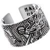GeRRiT Retro Anello S999 Sterling Silver Anello da Uomo Retro Anello in Argento Intagliato Caratteri Buddisti Sulla Dimensione Della Parete Interna, Grande