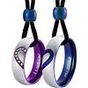 Whoiy Collana degli innamorati, catena in acciaio inox con 6 mm, coppia di fede nuziale, ciondolo con fede in zircone blu viola con incisione, Gemma Zirconia cubica, Zirconia blu