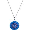 LE GEMME DI VENEZIA Collana Donna Con Pendente Murrina Milefiori Venezia In Vetro Originale Di Murano E Argento 925 Diametro 23 (COLORE 2)