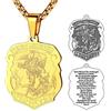 FaithHeart Medaglia Arcangelo Collana San Michele Ciondolo San Michele Guardiano Personalizzabile Acciaio Inossidabile/Oro/Nero con Catena 55+5 cm Gioielli Religiosi per Uomo Donna