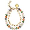 SINGULARU - Bracciale Alpine Stones. Acciaio con Placcatura in oro 18 kt e Pietra naturale. Gioielli da donna.