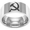 Generic Anello con simbolo comunista, falce e martello, in acciaio al titanio, ispirato all'Unione Sovietica, gioielli simbolici, Z+1, Metallo