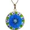 LE GEMME DI VENEZIA Collana Donna Con Pendente Murrina Milefiori Venezia In Vetro Originale Di Murano E Argento 925 Diametro 23 (COLORE 10)