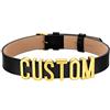 FOCALOOK Collana girocollo in pelle personalizzata con nome girocollo donna personalizzata nera con nome 37-44cm regolabile girocollo pelle per donne e ragazze (con confezione regalo)