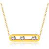 Hmsanase Trend Collana Uomo Donna Gioielli Ciondolo Pendente Necklace Collana Corta Di Lusso Con Cristalli Scorrevoli Girevoli Per Donna Collana Di Lusso Con Catena D'Amore Collana In Oro
