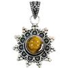 Tibetan Silver Reale Occhio Di Tigre Pietra Preziosa Ciondolo Per Donna E Uomo, Etnico Tribale Design Filigrana, Placcato Argento Fatti A Mano Ciondolo Gioielli, Moda Progettista Collana Ciondolo Per Festa