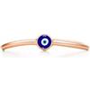 PERIMADE - Anello a fascia in oro 18 carati placcato, occhio malocchio in smalto turco blu, anello impilabile in argento sterling 925 per donne, anello minimalista ipoallergenico, regalo di compleanno